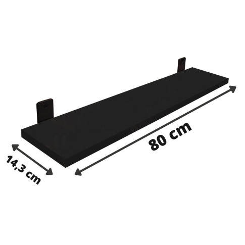 Wymiary czarnej półki Yoilik 4X 80 cm