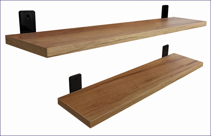 Komplet 2 półek Castello 5X kolor dąb craft złoty