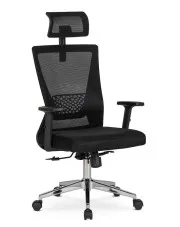 Czarny ergonomiczny regulowany fotel obrotowy - Oxer