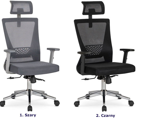 Czarny obrotowy fotel z zagłówkiem Raho