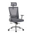 Szary nowoczesny fotel biurowy z zagłówkiem - Oxer
