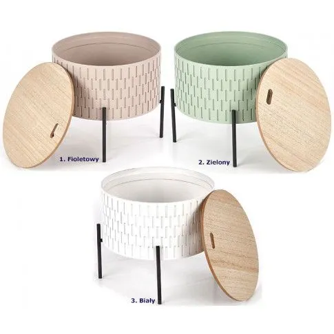 Zdjęcie biała okrągła ława z pojemnikiem Veres | Edinos.pl