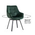 Zielone welurowe krzesło Lado 3X