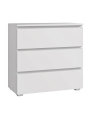 Biała komoda z szufladami bez uchwytów 80 cm - Egrof 3X 