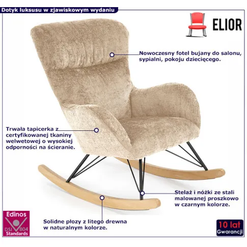 fotel beżowy na płozach Dines