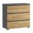 Nowoczesna komoda z szufladami antracyt + dąb craft 80 cm - Blik 3X