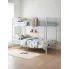 Białe metalowe łóżko piętrowe 90x200 cm   Ligeo