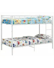 Białe metalowe łóżko piętrowe 90x200 cm - Ligeo w sklepie Edinos.pl