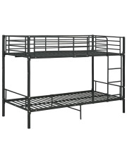 Czarne metalowe łóżko piętrowe 90x200 cm - Evex w sklepie Edinos.pl