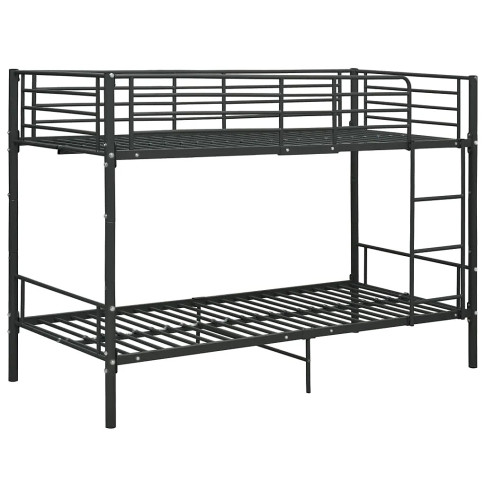 Metalowe czarne łóżko piętrowe Evex