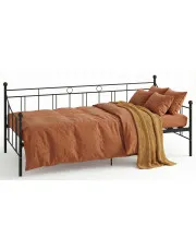 Czarne metalowe łóżko 90x200 cm - Heka w sklepie Edinos.pl