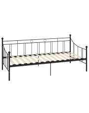 Czarne metalowe łóżko 90x200 cm - Lofi w sklepie Edinos.pl
