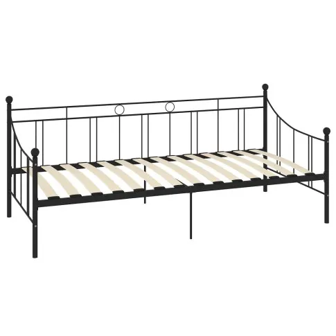 Czarne metalowe łóżko Lofi
