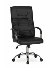 Czarny stylowy fotel gabinetowy z ekoskóry - Zuzu w sklepie Edinos.pl