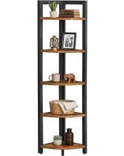 Industrialny stojący regał narożny rustykalny brąz - Jonker w sklepie Edinos.pl