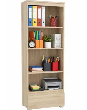 Klasyczny regał z szufladą dąb sonoma - Elsinor 5X w sklepie Edinos.pl