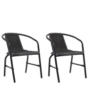 Zestaw dwóch czarnych krzeseł ogrodowych - Ellonel w sklepie Edinos.pl