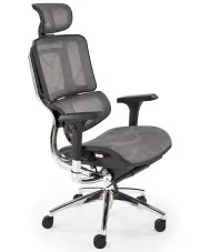 Ergonomiczny obrotowy szary fotel z wysuwanym siedziskiem - Follen
