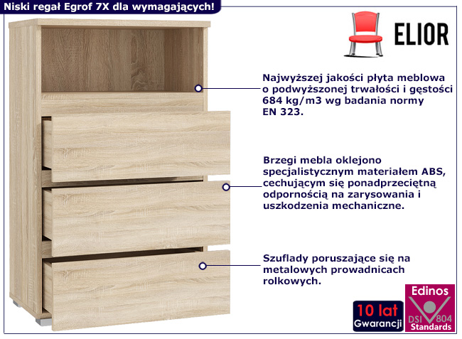 Regał Egrof 7X dąb sonoma