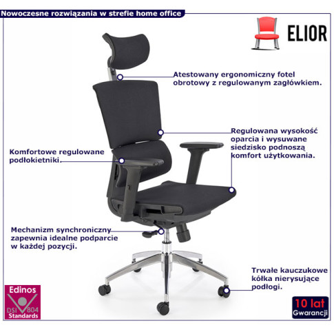 ergonomiczny obrotowy fotel Exito