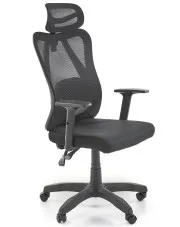 Obrotowy czarny ergonomiczny fotel zgodny z rozporządzeniem MR i PS z 2023r z regulowanym oparciem - Kylian