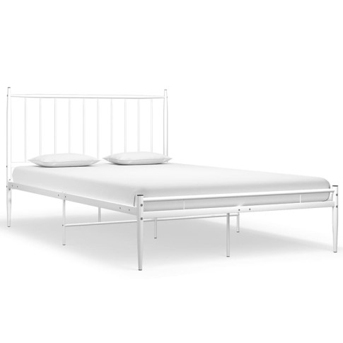 Białe metalowe łóżko loftowe Aresti