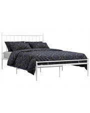 Białe łóżko metalowe w stylu loftowym 120x200 cm - Bumlo w sklepie Edinos.pl