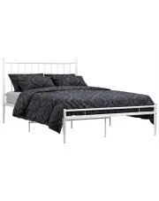 Białe łóżko metalowe w stylu loftowym 120x200 cm - Bumlo w sklepie Edinos.pl