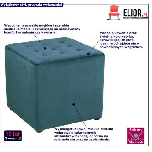 Fotografia Pikowana pufa Desir - zielona z kategorii Pufy