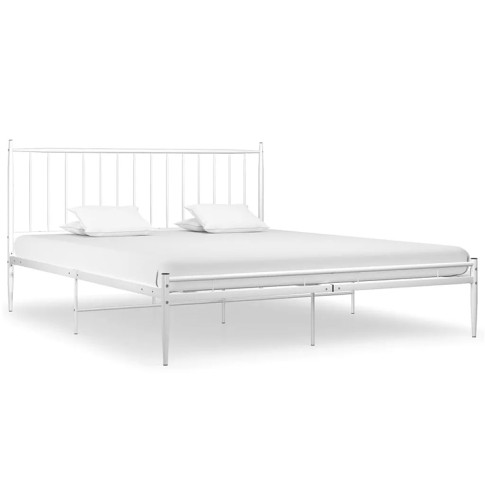 Duże białe łóżko z metaluAresti