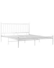Białe metalowe łóżko małżeńskie 180x200 cm - Aresti w sklepie Edinos.pl