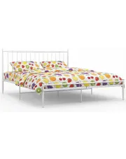 Białe industrialne metalowe łóżko małżeńskie 200x200 cm - Bumlo w sklepie Edinos.pl