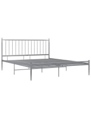 Szare metalowe łóżko małżeńskie 200x200 cm - Aresti