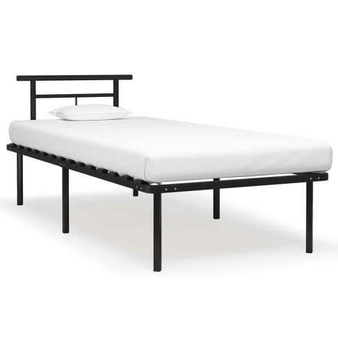 Czarne loftowe łóżko Mervex