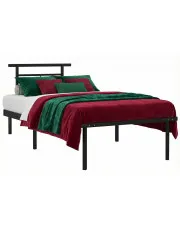 Czarne metalowe łóżko 90x200 cm - Nikel w sklepie Edinos.pl