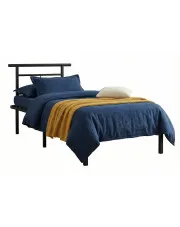 Czarne metalowe łóżko loftowe 100x200 cm - Nikel w sklepie Edinos.pl