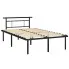 Czarne metalowe łóżko małżeńskie 140x200 cm - Nikel