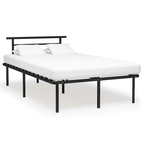 Czarne loftowe łóżko z metalu Mervex