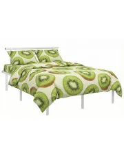 Białe metalowe łóżko małżeńskie 140x200 cm - Nikel w sklepie Edinos.pl