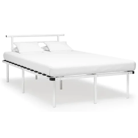 Białe metalowe łóżko loftowe Mervex