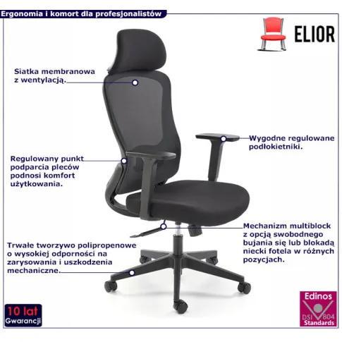 ergonomiczny fotel czarny Tungo