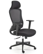 Czarny ergonomiczny obrotowy fotel z funkcją multiblock i z zagłówkiem - Tungo w sklepie Edinos.pl
