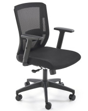 Czarny ergonomiczny fotel zgodny z rozporządzeniem MR i PS z 2023r obrotowy z regulacją podłokietników - Venar