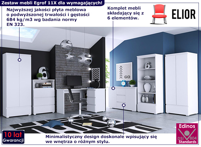 Biały zestaw mebli Egrof 11X