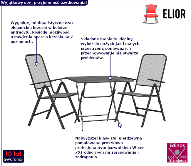 Zestaw mebli ogrodowych Tomino