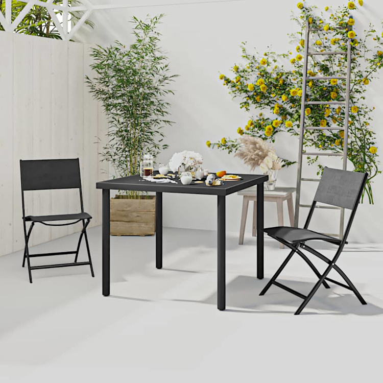 Produkt Czarne składane krzesła do ogrodu - Lindir