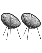 Okrągłe czarne krzesła ogrodowe - Moonlight  w sklepie Edinos.pl
