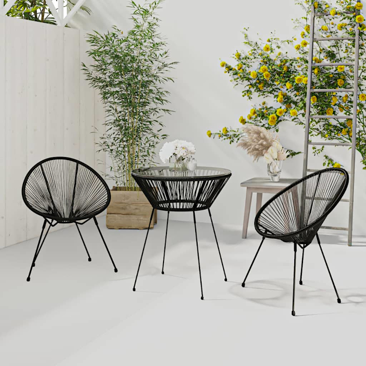 Produkt Okrągłe czarne krzesła ogrodowe - Moonlight 