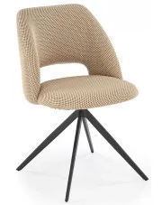 Beżowe obrotowe krzesło metalowe - Dalvik