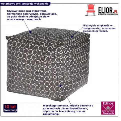 Fotografia Pufa kwadratowa Lasse - szara z kategorii Pufy